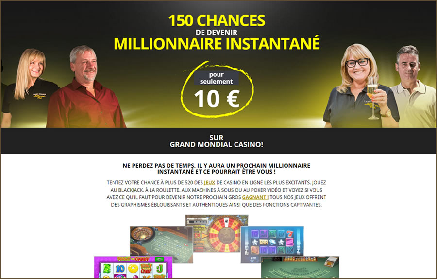 150 chances de gagner le Mega Moolah avec le Grand Mondial Casino