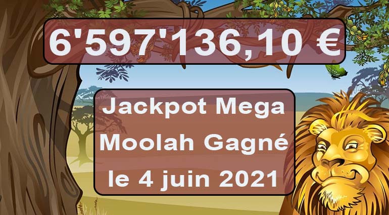Mega Moolah gagnant du 4 juin 2021